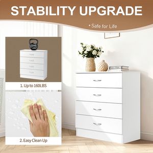 Comò Moderno Semplice Bianco a 4 Cassetti, Design di Lusso, Mobili per Camera da Letto, Casa, Appartamento, Soggiorno, Estensibile - Product Image 5
