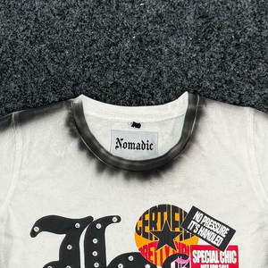 Camiseta de corte cuadrado con logo personalizado, estilo streetwear, de algodón grueso, top corto, camiseta gráfica oversize de corte holgado para hombre - Product Image 4