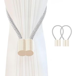 Fermacurtain Magnetici Fatti a Mano (Confezione da 2) con Magneti Potenti, Senza Foratura, in Legno Rivestito in Vetro Scintillante per Tende e Accessori - Product Image 1