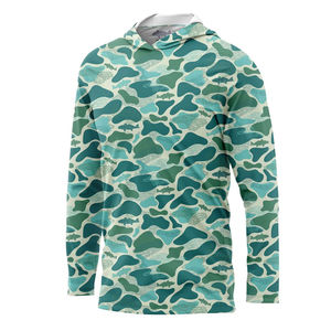 เสื้อฮู้ดดี้ตกปลาผู้ชาย UPF 50 แขนยาว พิมพ์ลายแบบซับลิเมชั่น ป้องกันรังสียูวี ป้องกันแสงแดด ผลิตจากโพลีเอสเตอร์ รุ่น 2027 - Product Image 5