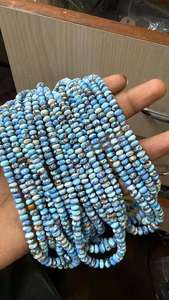 Cuentas de Turquesa Golden Hill de 4mm-6mm, Lisas y en Forma de Rondelle, Tira de 16 Pulgadas, Cuentas de Turquesa Lavanda Natural Rara de Kazajstán - Product Image 2