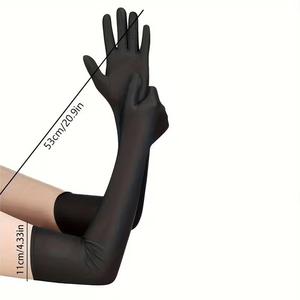 Gants d'opéra en spandex pour femmes, longueur coude, style vintage Charleston, extensibles pour mariage et soirée - Product Image 1