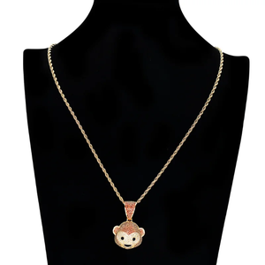 <b>Ice</b> <b>Out</b> Monkey Pendant Hip Hop <b>Chain</b> Necklace Cubic Zirconia Bling Jewelry Gift For Men Women Chunky Silver Plated Moissanite - Product Image 5
