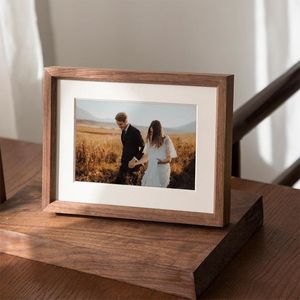 Cadre photo en bois gravé sur mesure, vente en gros d'usine, cadre photo personnalisé en bois naturel, décoration murale ou de table, cadeau pour la maison - Product Image 2