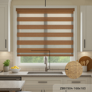 Persianas Zebra de Malasia, las Más Vendidas, Bloquean el 50% de la Luz Solar, Color Marrón ZB91504 168x183cm, para Hogar y Oficina, B2B, OEM, Mejor Proveedor, Marca de Calidad - Product Image 1