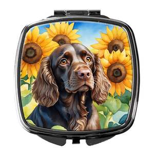 Boykin Spaniel Sunflowers Compact <b>Travel</b> <b>Makeup</b> <b>Mirror</b> Handheld Folding Pocket Decorative <b>Mirror</b> for Women and Girls Gift - Product Image 1