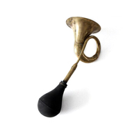 Antique Bicycle Accessory Handcrafted French Trumpet Aged Brass & Rubber Stylish Taxi Horn Rare Collectible