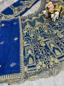 Elegante Lehenga Choli de Red Suave de Primera Calidad, Estilo Indio-Pakistaní, Largo hasta el Suelo, para Bodas, Tradicional, con Lentejuelas para Mujer - Product Image 4