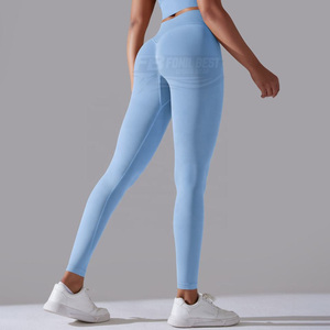 Leggings Deportivos de Yoga para Mujer de Alta Calidad, de Nylon, con Efecto Levanta Glúteos, Sin Costuras, de Cintura Alta Elástica, Ajustados, Sexys y Gruesos, de Color Liso - Product Image 6