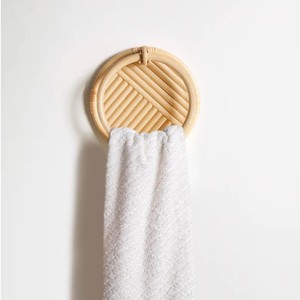 <b>Kitchen</b> organizer rattan <b>towel</b> <b>holder</b> ring scarf hanger good quality hand <b>towels</b> wall rack - Product Image 3
