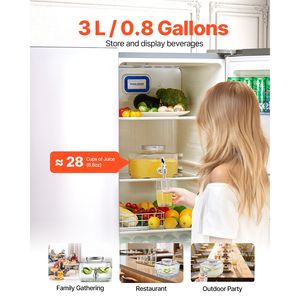 Dispenser per Bevande in Vetro da 0,8 Galloni con Rubinetto Anti-Goccia e Coperchio, Funzione Mantenimento Calore, Nuovo, Ideale per Feste, Tè Freddo, Limonata - Product Image 1