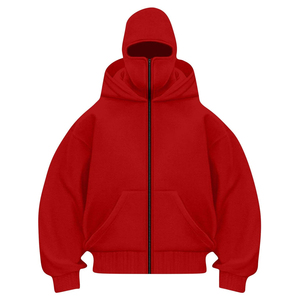 Oversized High Quality Streetwear Full Face Zip Up <b>Hoodie</b> Wholesale Blank 100% Cotton Winter Tech Fleece Custom Men's <b>Hoodie</b> - Product Image 6