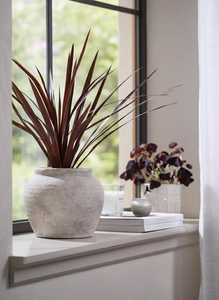 แจกันดอกไม้เซรามิกพอร์ซเลนลายทางทรงกลมทันสมัยสไตล์นอร์ดิก งานแฮนด์เมด พร้อมดอกไม้ประดิษฐ์สำหรับงานแต่งงาน (ตัวอย่างสำหรับใช้) - Product Image 6