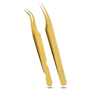 Premium Quality Stainless Steel High-Performance Golden Color Smooth Tip Popular Product Eyelash Extension and Volume Tweezers - Product Image 1
