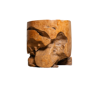 ARTERRA Luxury Teak Root Cylinder <b>Stool</b>-Rustic Design for Warehouse Hotel & Apartment Living Spaces - Product Image 1