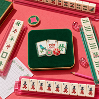 NOUVEAU Broche de luxe américaine Mahjong en émail et strass, motif Joker, oiseau, tuile Fa, dés, accessoire de revers, cadeau pour le divertissement