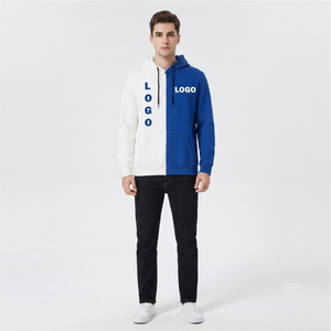 Sweat à capuche unisexe en molleton chenille blanc et bleu personnalisé pour sororité grecque, avec logo brodé sur le devant, manches raglan, coupe classique, vêtement d'hiver - Product Image 4