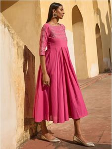 Vestidos Largos Casuales Elegantes de Corte Recto y Holgado, el Mejor Diseño, Vestido Largo para Mujer, Nueva Llegada, Sexy, Cuello Redondo, Estilo Polinesio, Manga 3/4 - Product Image 3