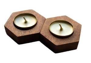 Porte-bougies en bois modernes pour bougies chauffe-plat |   Décoration géométrique en bois faite à la main |   Décoration d'intérieur minimaliste - Product Image 3