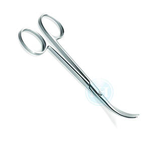 Tijeras de enucleación con logotipo personalizado, curvatura media y fuerte, puntas romas, de acero inoxidable. - Product Image 3