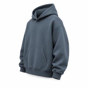 Sweat-shirt à capuche en molleton pour homme, manches classiques, 100 % coton, couleur unie, coupe ample, poche avant, décontracté, pour l'hiver, respirant, ODM - Product Image 3