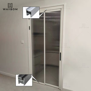 Puertas Corredizas y Abatibles de Aluminio de Doble Apertura, Duraderas, de Aleación de Aluminio, para Decoración del Hogar y la Oficina, Aluminio Delgado - Product Image 5