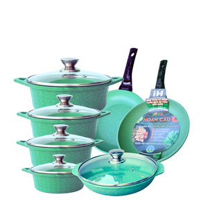 Juego de Utensilios de Cocina de 7 Piezas de Cerámica Fundida a Presión, Antiadherente, con Tapa de Vidrio, Apto para Lavavajillas, Ecológico, Estilo Americano, para Todo Tipo de Estufas - Product Image 6