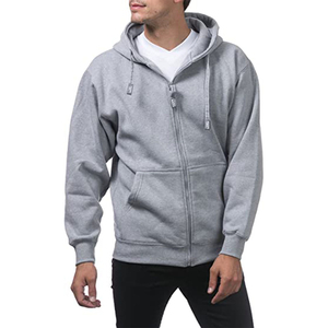 Heavyweight Fleece Full Men's Zipper <b>Hoodies</b> <b>Grey</b> Cotton Streetwear Hoodie Men's <b>Plain</b> Blank Zipper <b>Hoodies</b> Custom Logo - Product Image 3