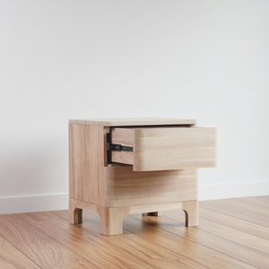 Mesita de Noche Moderna de Madera de Teca Sólida con Dos Cajones y Altura Ajustable para Hogar, Apartamento, Hotel, Dormitorio, Sala de Estar, Almacén - Product Image 3
