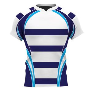 Custom Team Logo Men's Rugby Jersey Full Set Digital <b>Print</b> 100% Polyester Solid Sportswear School Professional Rugby Use - Product Image 4