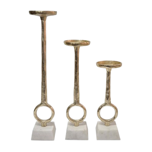 Elegante Portavelas Decorativo de Metal con Acabado Dorado para Decoración de Mesa en Bodas, Navidad y Hogar, Hecho a Mano - Product Image 1