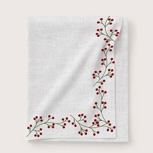 New Collection High Quality Christmas Cherry Printed Design Table Cloth 100% Cotton Soft Durable <b>Tablecloth</b> for Christmas. - Product Image 3