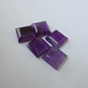 Ametyste naturelle facettée, taille calibrée, pierre précieuse |   Pierre brute de forme carrée pour la fabrication de bijoux, toutes tailles disponibles - Product Image 2