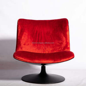 Fauteuil lounge moderne standard de l'industrie, en fibre de verre, pivotant, base en acier thermolaqué, fabrication OEM, mousse ignifuge, tissu - Product Image 1
