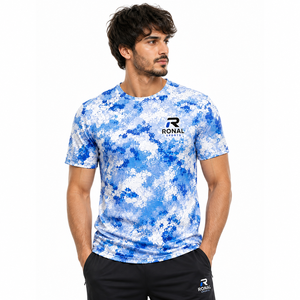 เสื้อยืดผู้ชาย RONAL SPORTS ลายพิมพ์สไตล์สปอร์ต ทรงปกติ คอโอ แขนสั้น ผ้าโพลีเอสเตอร์ 100% ซักแล้วแห้งเร็ว ระบายอากาศได้ดี - Product Image 3