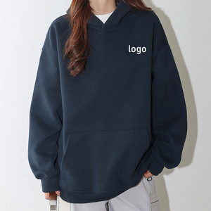Sudadera con Capucha Extra Grande para Mujer, Color Morado Sólido, 100% Algodón Felpa, Manga Larga, con Bolsillos, para Otoño - Product Image 5