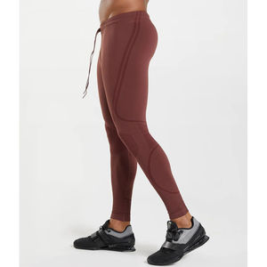 Leggings de compression tricotés pleine longueur, couleur unie, style sportif, pour toutes les saisons, en Spandex et Nylon - Product Image 2