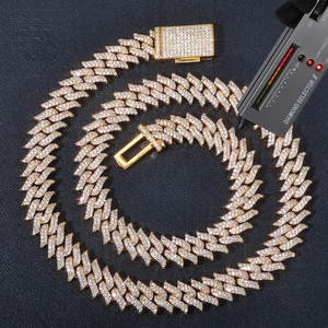 Mens Lab Grown Diamond 925 Silver Iced Out Cuban Link Chain Luxury <b>Statement</b> <b>Necklace</b> - Product Image 5