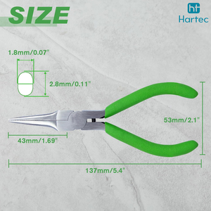 Professional Stainless Steel Jewelry Pliers Tapered Baguette Cut Green Handle For DIY <b>Wire</b> Wrapping Beading Tools - Product Image 6