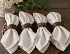 Anneaux de serviette en bois naturel vintage durables, écologiques, pour la décoration de table ronde lors de mariages et de réceptions - Product Image 4