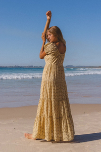 Wholesale Women Boho Floral Maxi <b>Dress</b> Short Sleeve Square Neck <b>Loose</b> Fit Casual Cotton Hand Print <b>Dress</b> - Product Image 6
