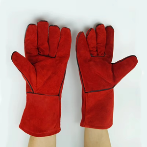 Guantes de Soldadura de Cuero Rojo, Guantes Largos Resistentes al Calor, Guantes de Seguridad para Trabajo, Protección para Soldadores MIG TIG, PPE, Venta al Por Mayor OEM - Product Image 2