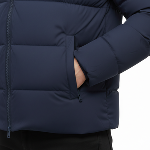 Veste matelassée décontractée personnalisée à fermeture éclair, couleur unie, imperméable, à capuche, pour homme, protection contre le froid, approvisionnement en gros OEM - Product Image 5