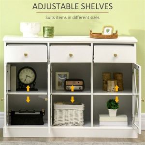 Aparador de Cocina Ecológico de Madera y Aluminio, Mueble de Almacenamiento para Sala de Estar, Comedor y Entrada, Mueble de Barra de Café con Múltiples Funciones - Product Image 5