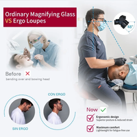 Dental Magnifying Glass 48°Corner Loupes Optional Magnification 4X 5X 6X With Wireless LED Headlight