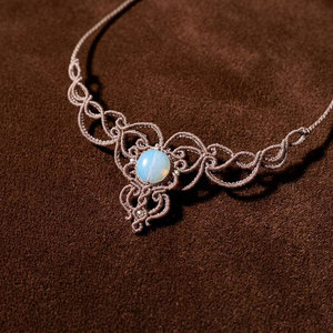 Handmade Macrame Moonstone Pendant Necklace Gray <b>Adjustable</b> Boho Healing Ethnic Jewelry Women - Product Image 2