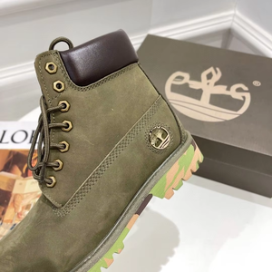 Botas de Tobillo de Cuero de Diseño de Lujo y Alta Calidad, Casuales, con Cordones, Forro de Gamuza, Color Camuflaje Oliva, Impermeables, para Senderismo y Caza - Product Image 3