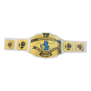 Cinturón de Campeonato Intercontinental de Smash Bros Ultimate, Diseño Dorado y Azul, Correa Blanca Premium - Product Image 6