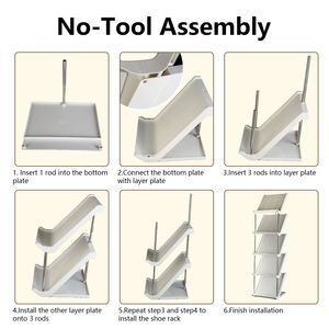 Scarpiera Verticale Autoportante a 5/8 Livelli, Salvaspazio, Organizzatore Angolare per Ingresso, Porta Scarpe Impilabile - Product Image 6