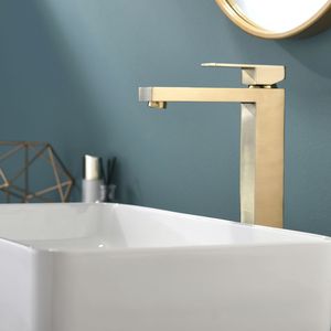 Rubinetto Moderno Monocomando Oro Spazzolato per Lavabo Bagno, Rubinetto Monoforo per Lavabo, Categoria Prodotti: Rubinetti - Product Image 5